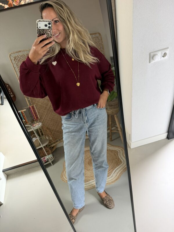 Sweater 'Rue Saint-Honoré - Bruin/Bordeaux/Rood