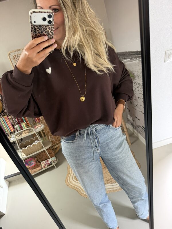 Sweater 'Rue Saint-Honoré - Bruin/Bordeaux/Rood