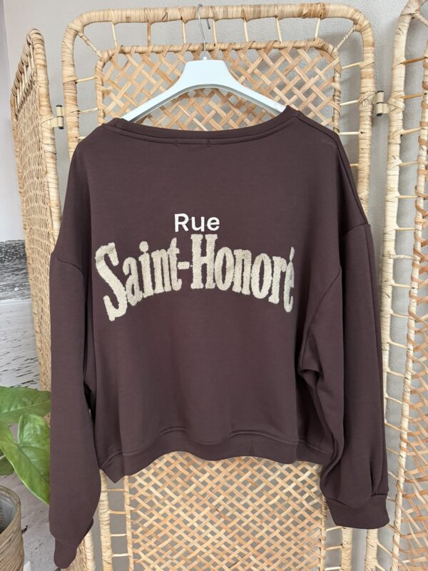 Sweater 'Rue Saint-Honoré - Bruin/Bordeaux/Rood