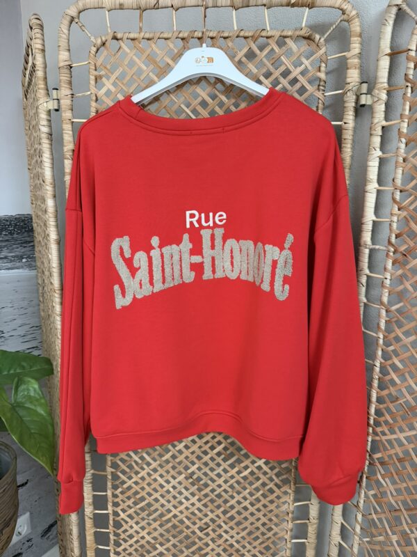 Sweater 'Rue Saint-Honoré - Bruin/Bordeaux/Rood