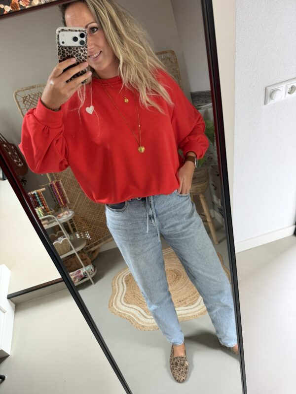Sweater 'Rue Saint-Honoré - Bruin/Bordeaux/Rood