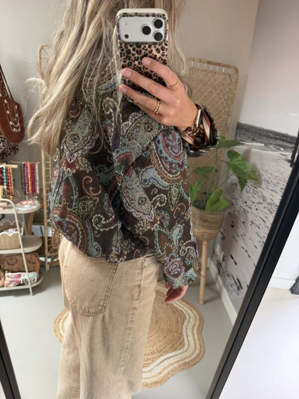 Bomberjasje met Paisleyprint - Bruin/Multicolour