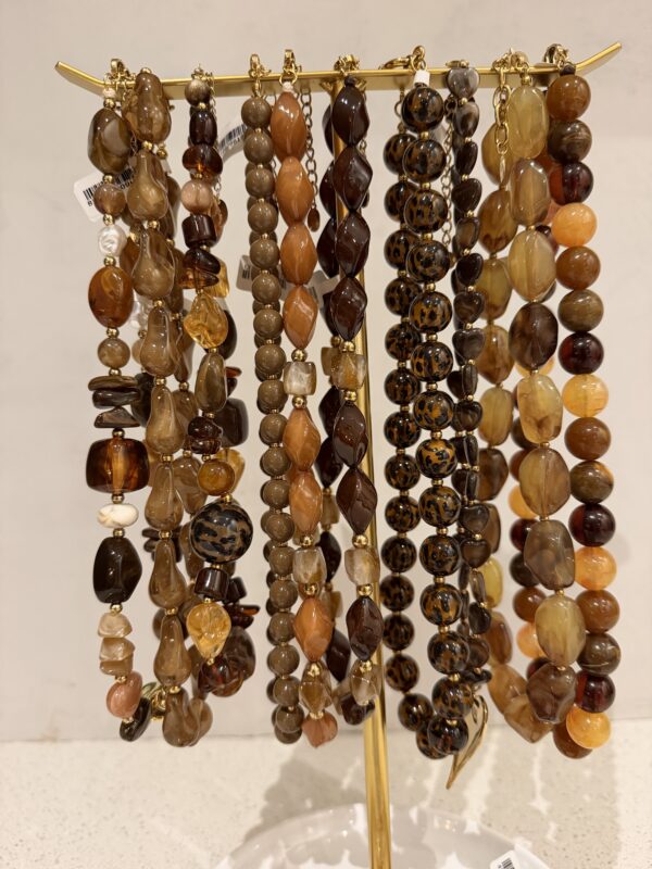 Ketting organische kralen - Bruin