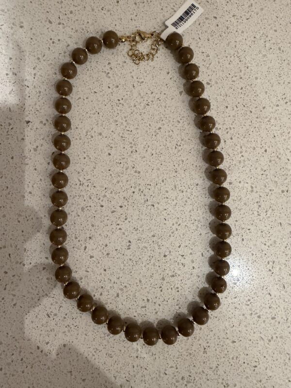 Ketting kleine kraal - Bruin/Goud