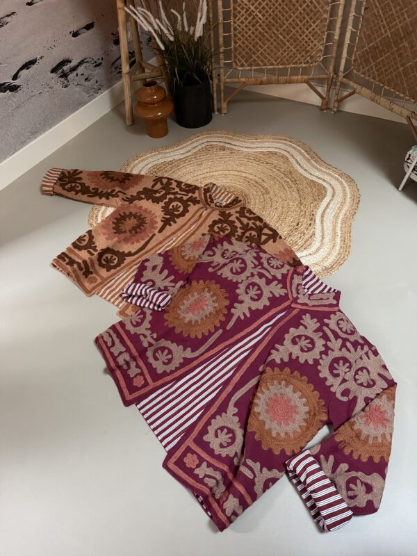 Uniek jasje “Boho” - Bordeaux/Bruin