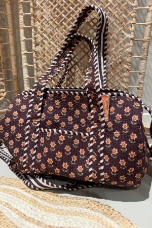 Weekend/Sporttas “Bloemetje” - Brown/Beige