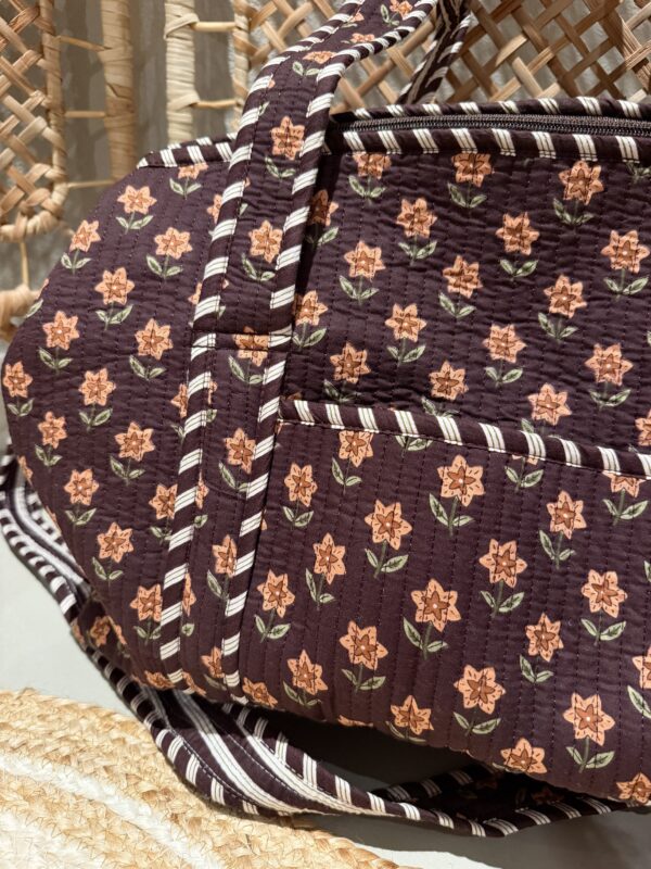 Weekend/Sporttas “Bloemetje” - Brown/Beige