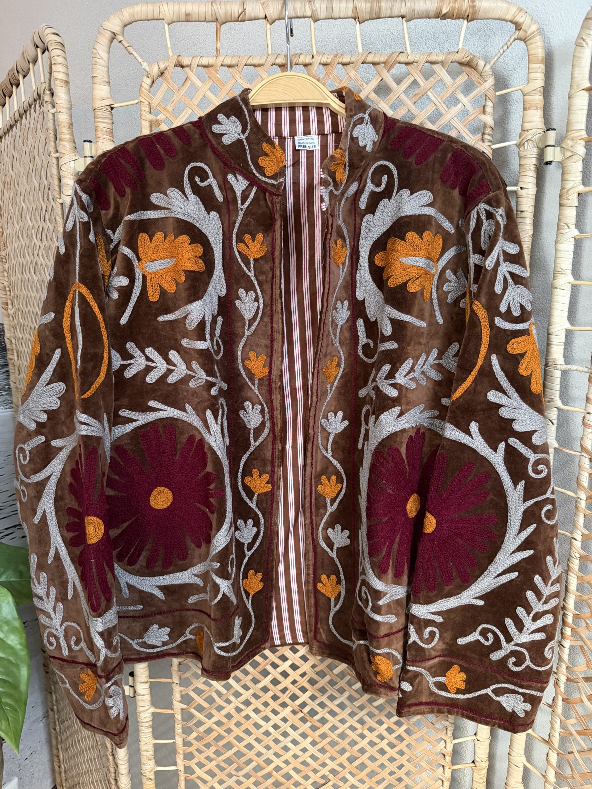Uniek jasje “Boho” - Bruin/Bordeaux/Oranje
