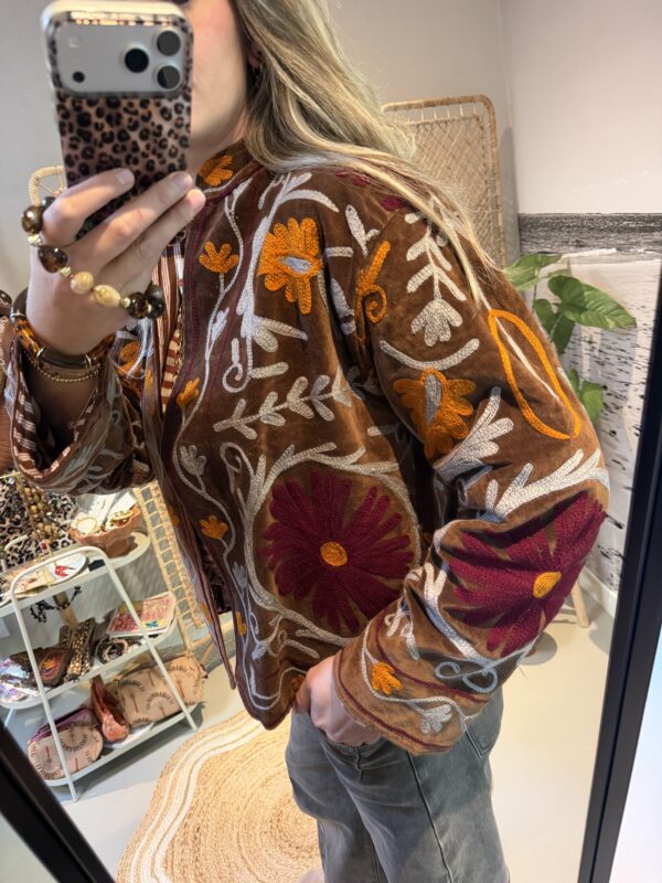 Uniek jasje “Boho” - Bruin/Bordeaux/Oranje