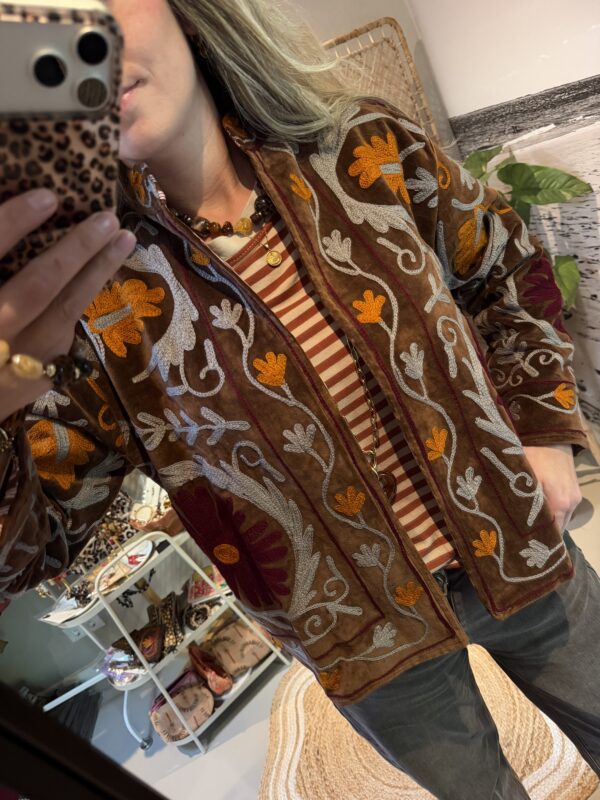 Uniek jasje “Boho” - Bruin/Bordeaux/Oranje