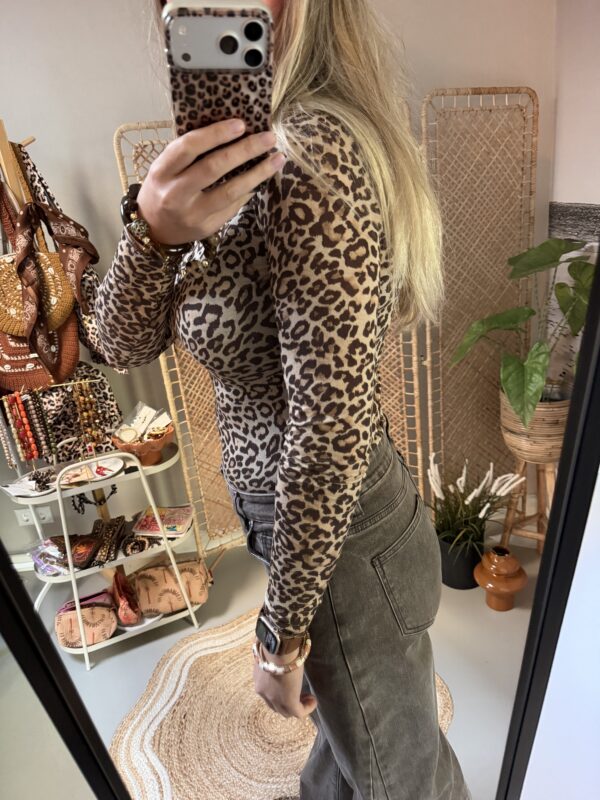 Cashmere top - Panter bruin