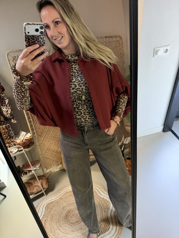Cashmere top - Panter bruin