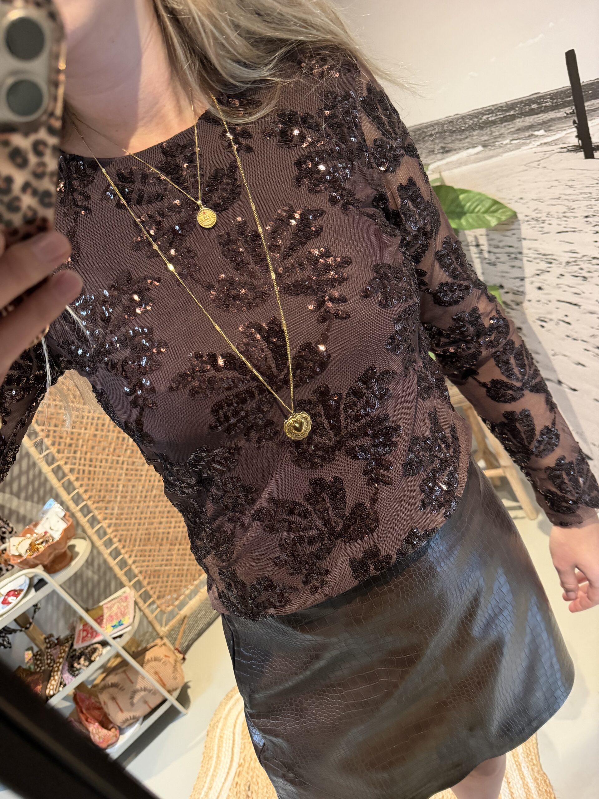 Glitter Top ✨ - Bruin