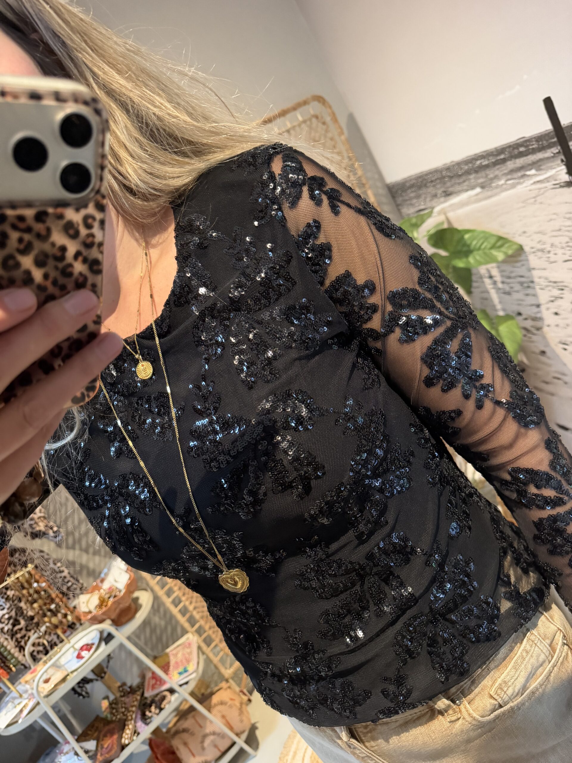 Glitter Top ✨- Zwart - Afbeelding 2