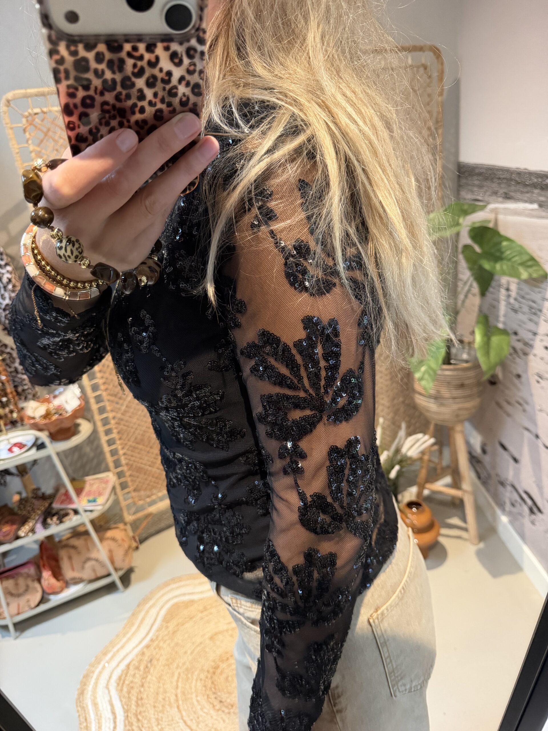 Glitter Top ✨- Zwart - Afbeelding 3